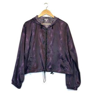 Love, Fire Cropped Windbreaker Hoodie